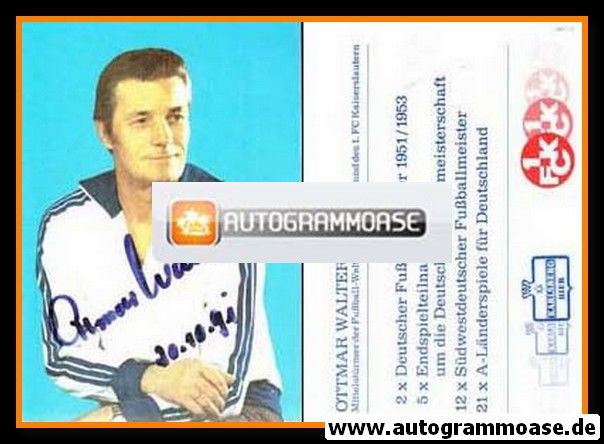 Autogramm Fussball | 1. FC Kaiserslautern | 1990er Retro | Ottmar WALTER (Karlsberg)