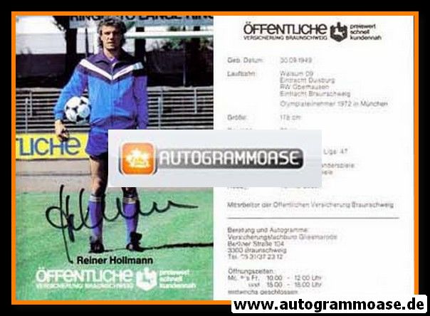 Autogramm Fussball | Eintracht Braunschweig | 1980er | Reiner HOLLMANN (Öffentliche Versicherung)