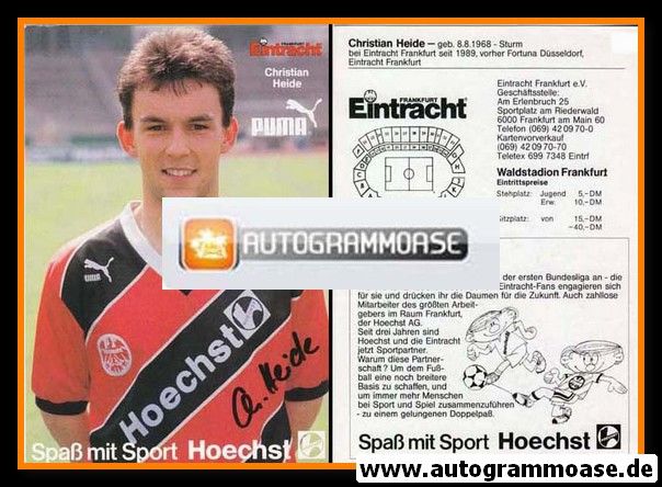 Autogramm Fussball | Eintracht Frankfurt | 1989 | Christian HEIDE