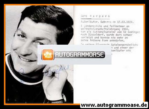 Autogramm Fussball | DFB | 1960er Foto | Gerd HARPERS (Portrait SW)