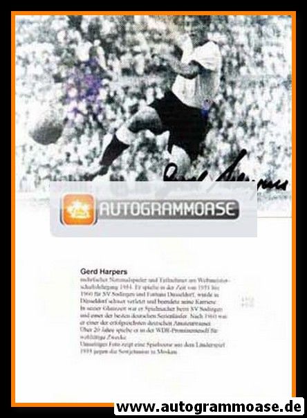 Autogramm Fussball | DFB | 1955 Foto | Gerd HARPERS (Spielszene)