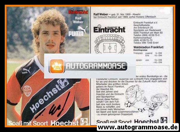 Autogramm Fussball | Eintracht Frankfurt | 1989 | Ralf WEBER