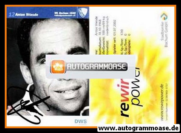 Autogramm Fussball | VfL Bochum | 2003 | Anton VRIESDE (ohne Saison)