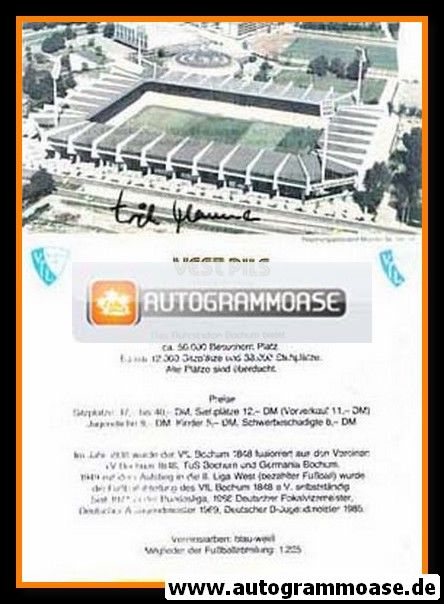 Autogramm Fussball | 1986 | RUHRSTADION + AG Erich KLAMMER