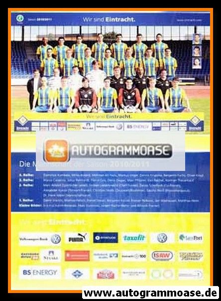 Mannschaftskarte Fussball | Eintracht Braunschweig | 2012
