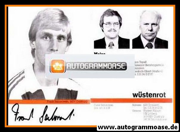Autogramm Fussball | MSV Duisburg | 1980er | Frank SABOROWSKI (Wüstenrot)