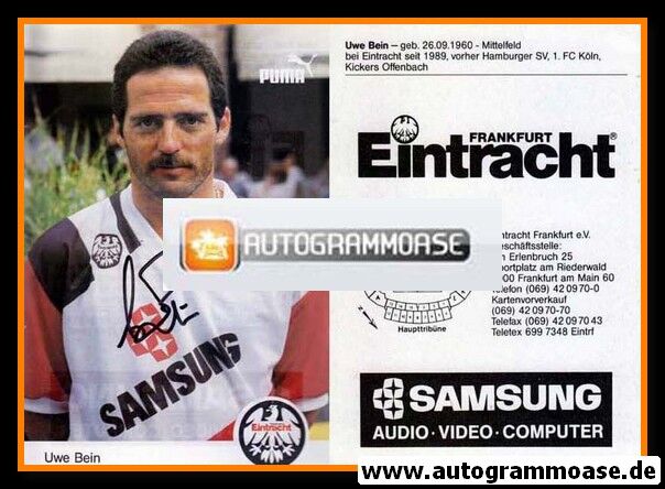 Autogramm Fussball | Eintracht Frankfurt | 1991 | Uwe BEIN