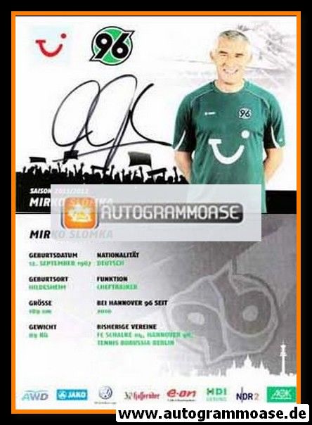 Autogramm Fussball | Hannover 96 | 2011 | Mirko SLOMKA