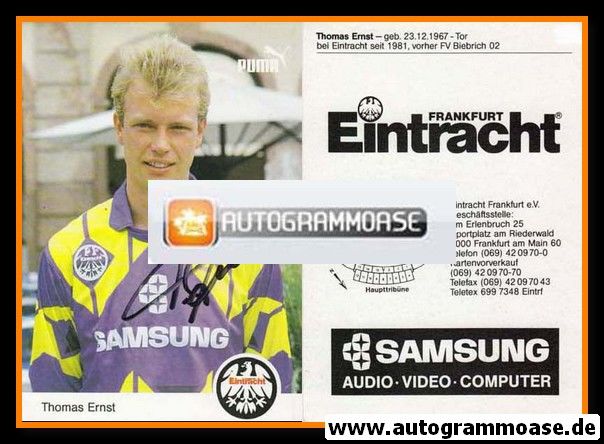 Autogramm Fussball | Eintracht Frankfurt | 1991 | Thomas ERNST