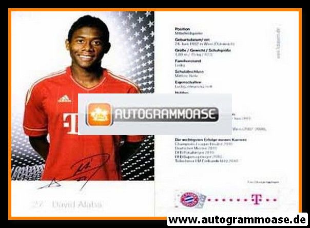 Autogramm Fussball | FC Bayern München | 2011 Druck | David ALABA