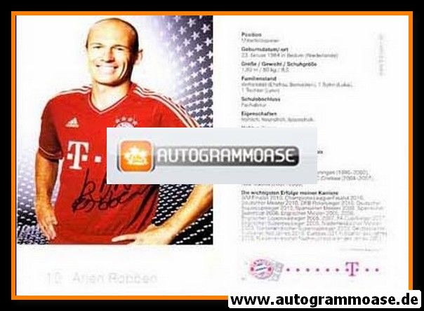 Autogramm Fussball | FC Bayern München | 2011 Druck | Arjen ROBBEN