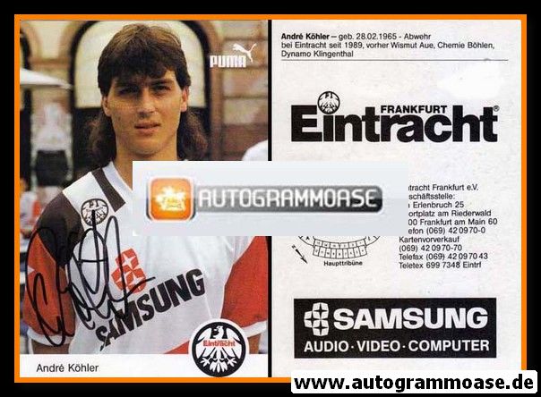 Autogramm Fussball | Eintracht Frankfurt | 1991 | Andre KÖHLER