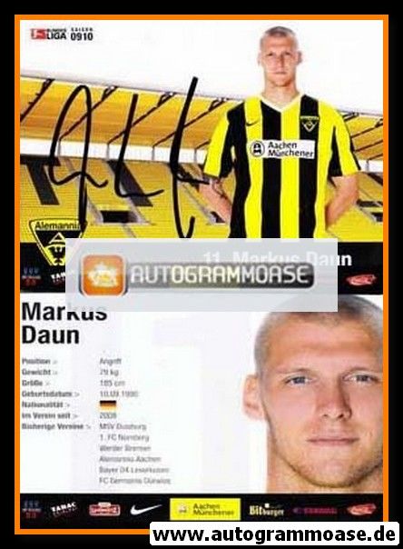 Autogramm Fussball | Alemannia Aachen | 2009 | Markus DAUN