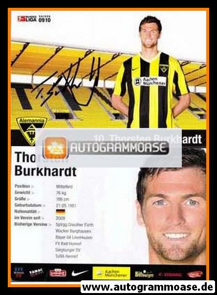 Autogramm Fussball | Alemannia Aachen | 2009 | Thorsten BURKHARDT