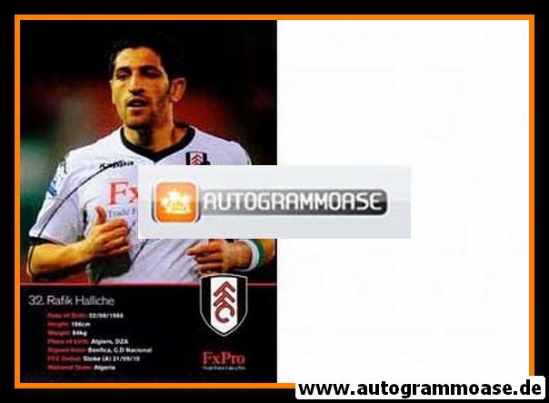 Autogramm Fussball | FC Fulham | 2010er | Rafik HALLICHE