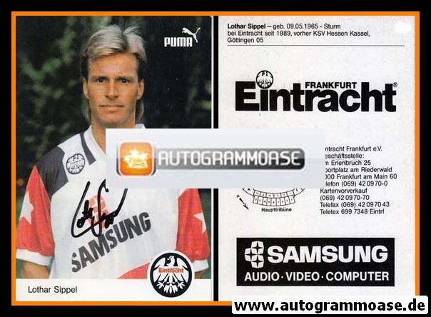 Autogramm Fussball | Eintracht Frankfurt | 1991 | Lothar SIPPEL