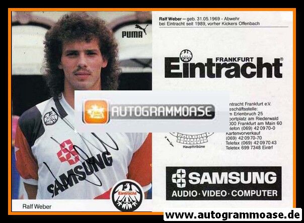 Autogramm Fussball | Eintracht Frankfurt | 1991 | Ralf WEBER