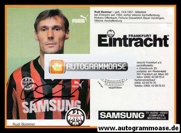 Autogramm Fussball | Eintracht Frankfurt | 1992 | Rudi BOMMER