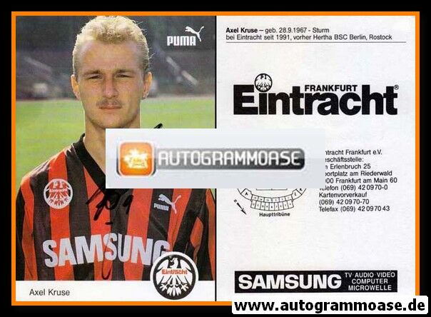 Autogramm Fussball | Eintracht Frankfurt | 1992 | Axel KRUSE