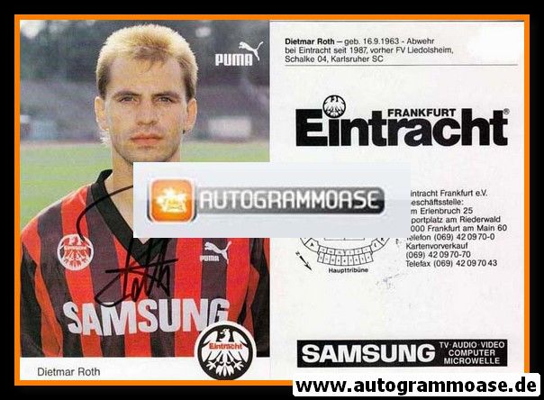 Autogramm Fussball | Eintracht Frankfurt | 1992 | Dietmar ROTH