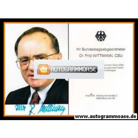 Autogramm Politik | CSU | Fritz WITTMANN | 1980er (Portrait Color)