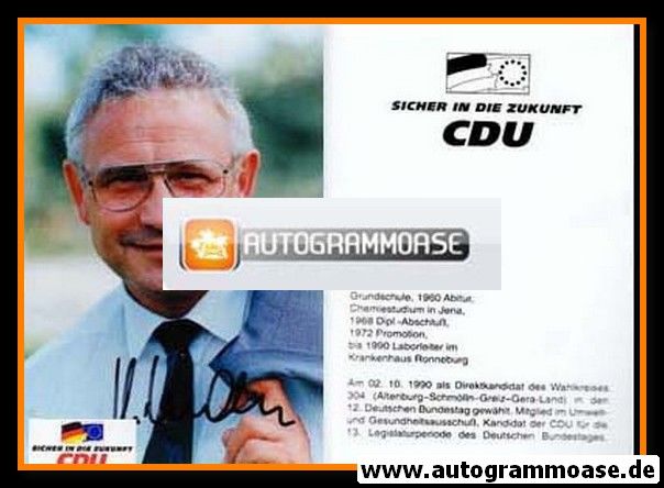 Autogramm Politik | CDU | Harald KAHL | 1990er Foto (Portrait Color) 