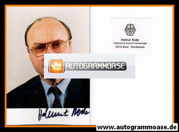 Autogramm Politik | CDU | Helmut RODE | 1990er Foto (Portrait Color) 