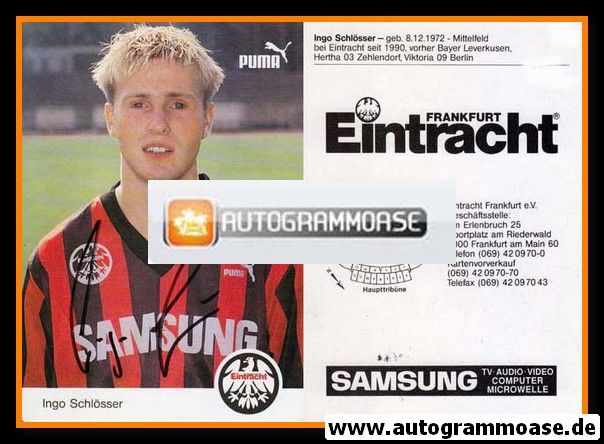 Autogramm Fussball | Eintracht Frankfurt | 1992 | Ingo SCHLÖSSER