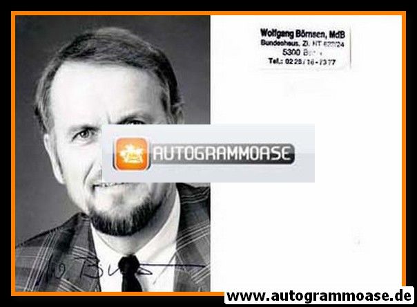 Autogramm Politik | CDU | Wolfgang BÖRNSEN | 1990er Foto (Portrait SW)
