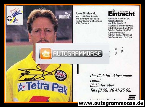 Autogramm Fussball | Eintracht Frankfurt | 1993 | Uwe BINDEWALD
