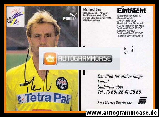 Autogramm Fussball | Eintracht Frankfurt | 1993 | Manfred BINZ