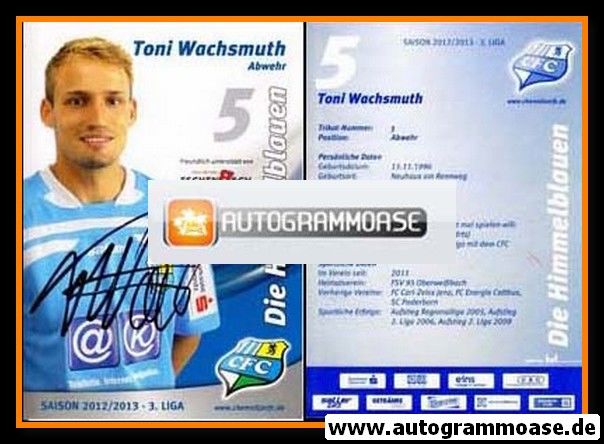 Autogramm Fussball | Chemnitzer FC | 2012 | Toni WACHSMUTH
