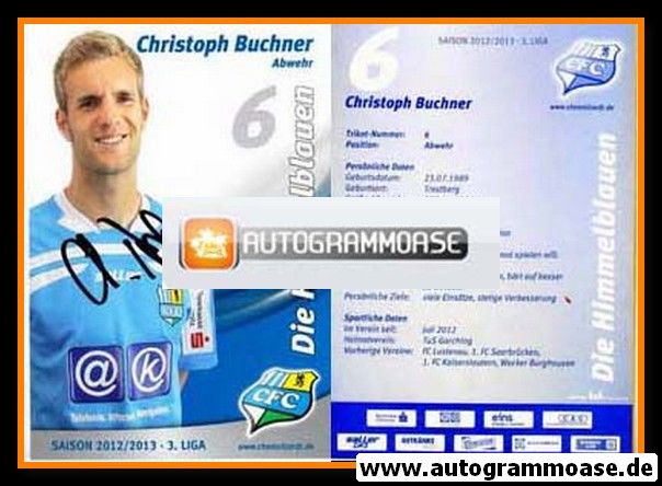Autogramm Fussball | Chemnitzer FC | 2012 | Christoph BUCHNER