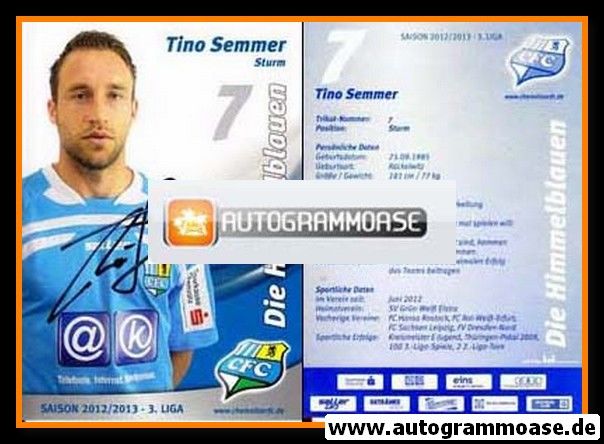 Autogramm Fussball | Chemnitzer FC | 2012 | Tino SEMMER