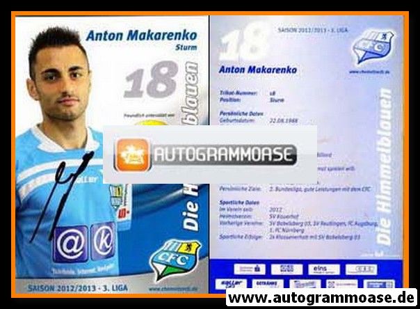 Autogramm Fussball | Chemnitzer FC | 2012 | Anton MAKARENKO