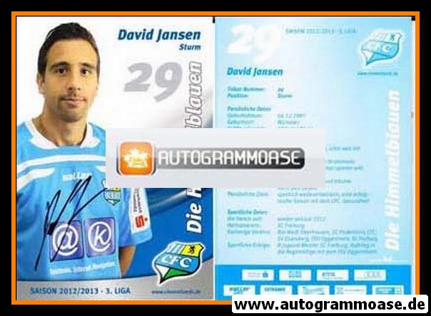 Autogramm Fussball | Chemnitzer FC | 2012 | David JANSEN