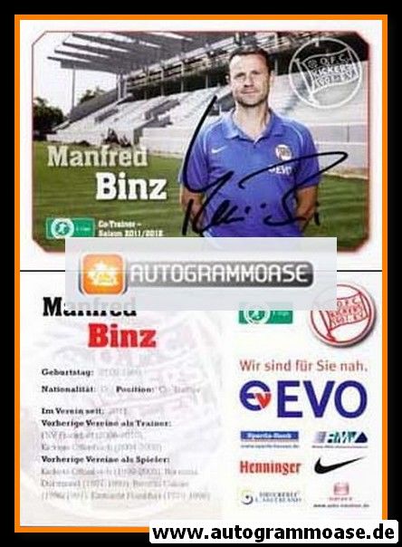 Autogramm Fussball | Kickers Offenbach | 2011 | Manfred BINZ