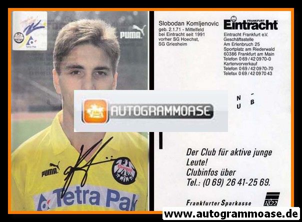 Autogramm Fussball | Eintracht Frankfurt | 1993 | Slobodan KOMLJENOVIC