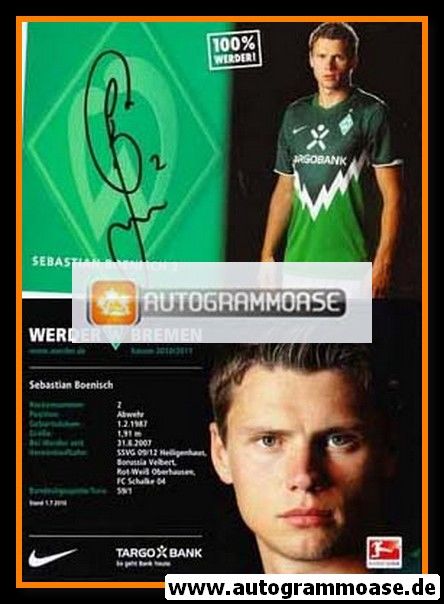 Autogramm Fussball | SV Werder Bremen | 2010 | Sebastian BOENISCH