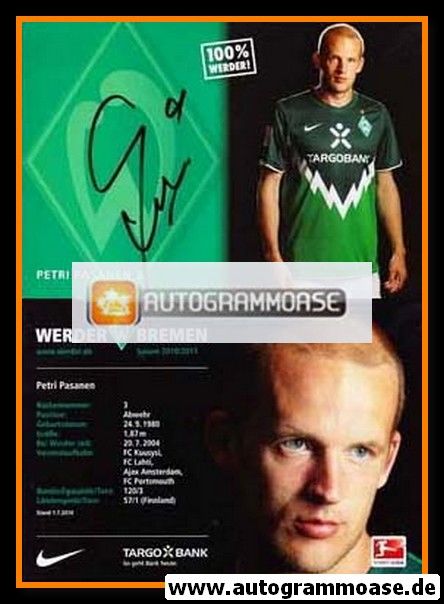 Autogramm Fussball | SV Werder Bremen | 2010 | Petri PASANEN