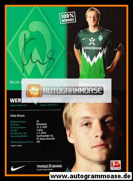 Autogramm Fussball | SV Werder Bremen | 2010 | Felix KROOS