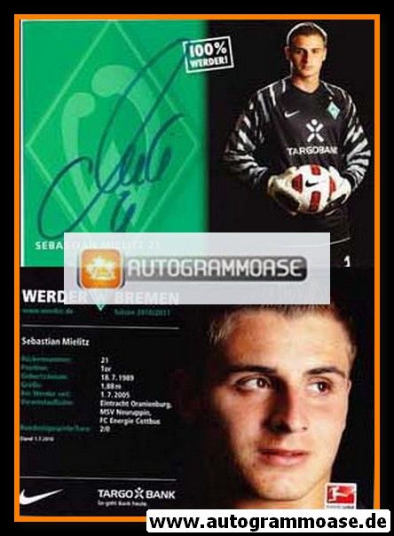 Autogramm Fussball | SV Werder Bremen | 2010 | Sebastian MIELITZ