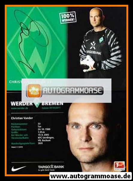Autogramm Fussball | SV Werder Bremen | 2010 | Christian VANDER