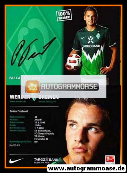 Autogramm Fussball | SV Werder Bremen | 2010 | Pascal TESTROET