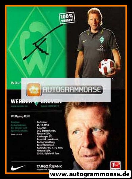 Autogramm Fussball | SV Werder Bremen | 2010 | Wolfgang ROLFF