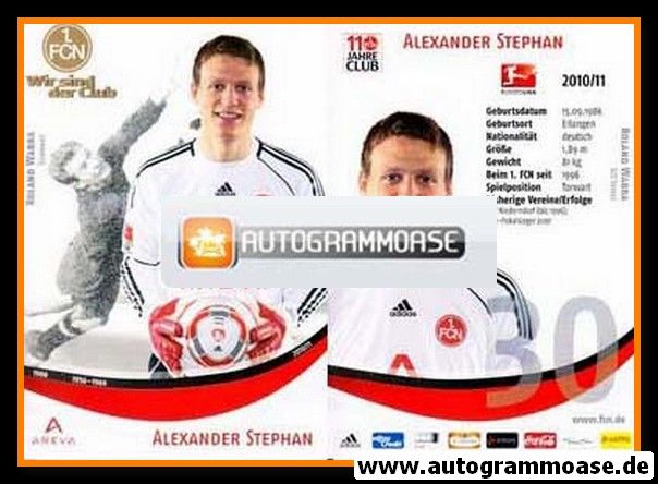 Autogramm Fussball | 1. FC Nürnberg | 2010 | Alexander STEPHAN
