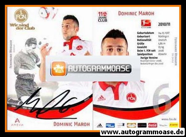 Autogramm Fussball | 1. FC Nürnberg | 2010 | Dominic MAROH