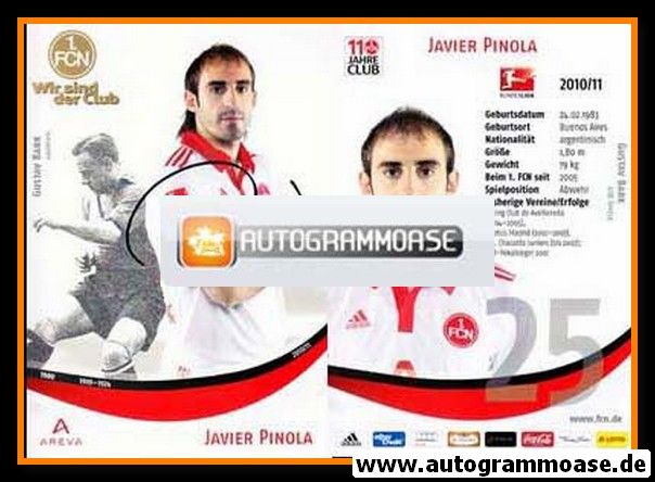Autogramm Fussball | 1. FC Nürnberg | 2010 | Javier PINOLA