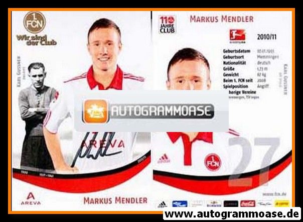 Autogramm Fussball | 1. FC Nürnberg | 2010 | Markus MENDLER