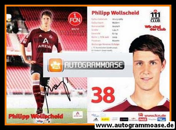 Autogramm Fussball | 1. FC Nürnberg | 2011 | Philipp WOLLSCHEID